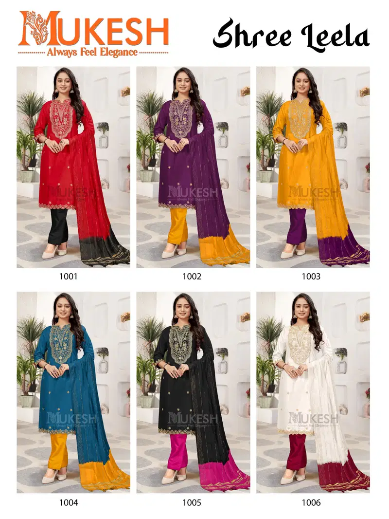  Leela Rayon by Mukesh Shree  Embroidered Top Bottom With Dupatta